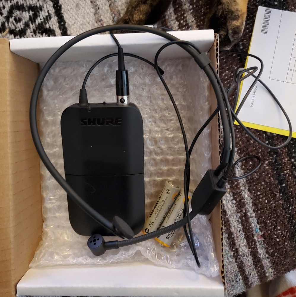 Shure transmitter and Fitness headset mic